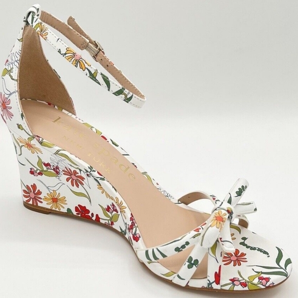 NWT Kate Spade New York Wedge Floral Ankle Strap Garden Heels Summer Sandals - Picture 6 of 15